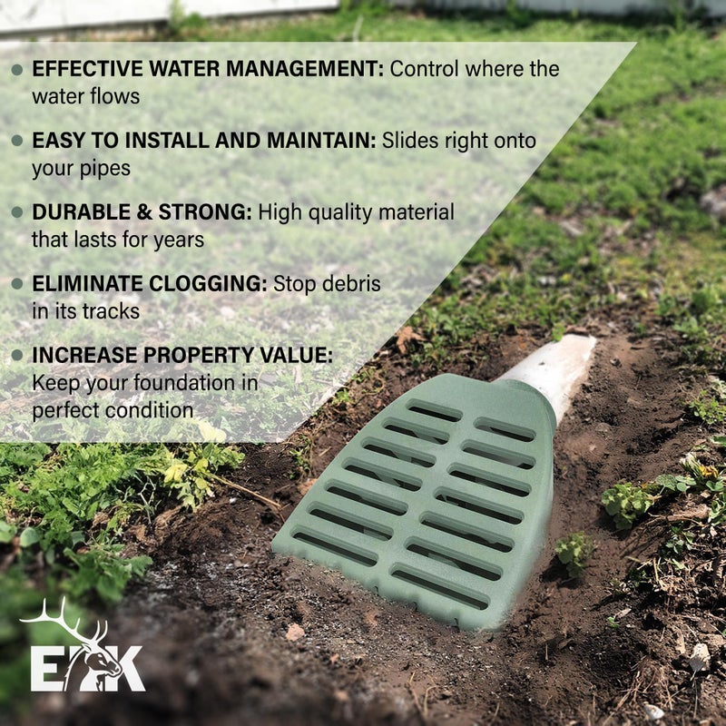ELK Lawn Grate Yard Drain for Sump Pump and Downspout Extensions - Heavy Duty and Compatible with 3"" and 4"" Thin Wall Drain Pipes - Image 4